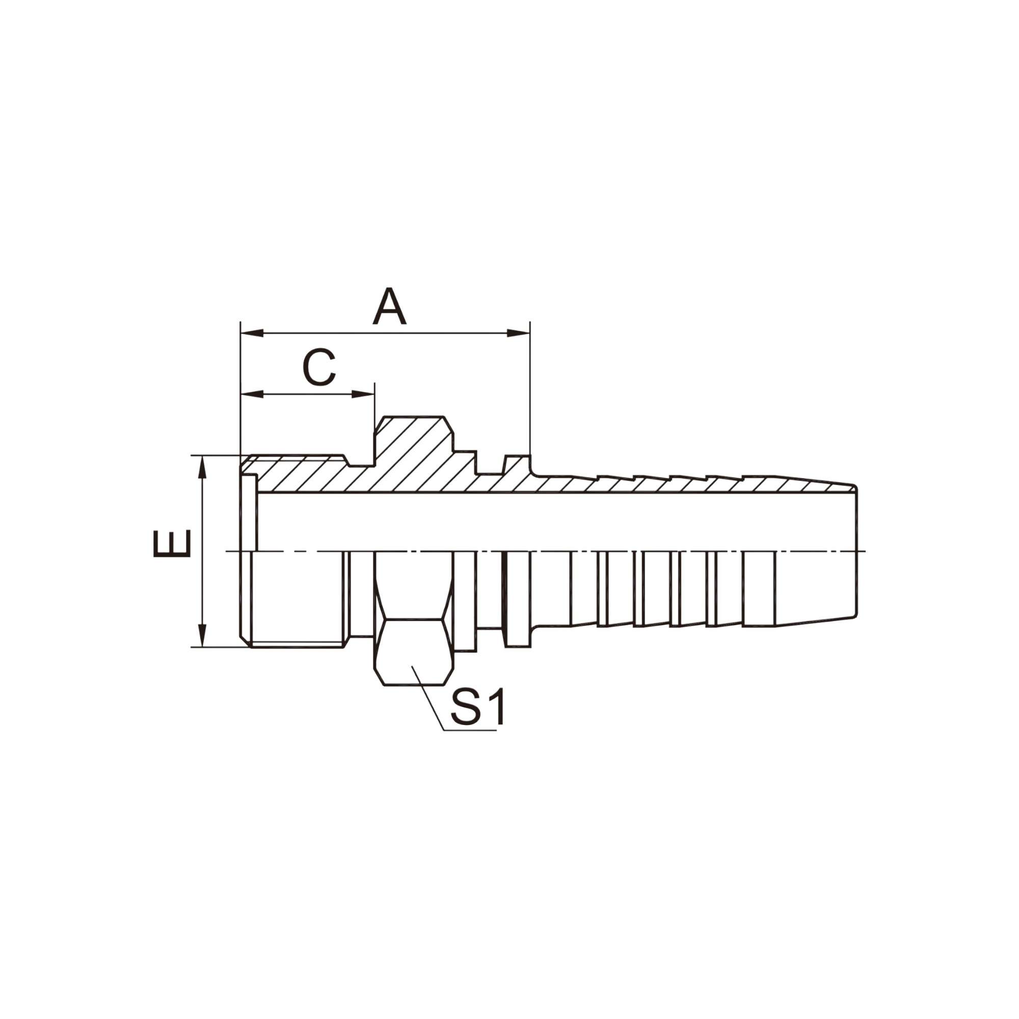 公制外螺纹平面O形圈密封  10311-XX-XX