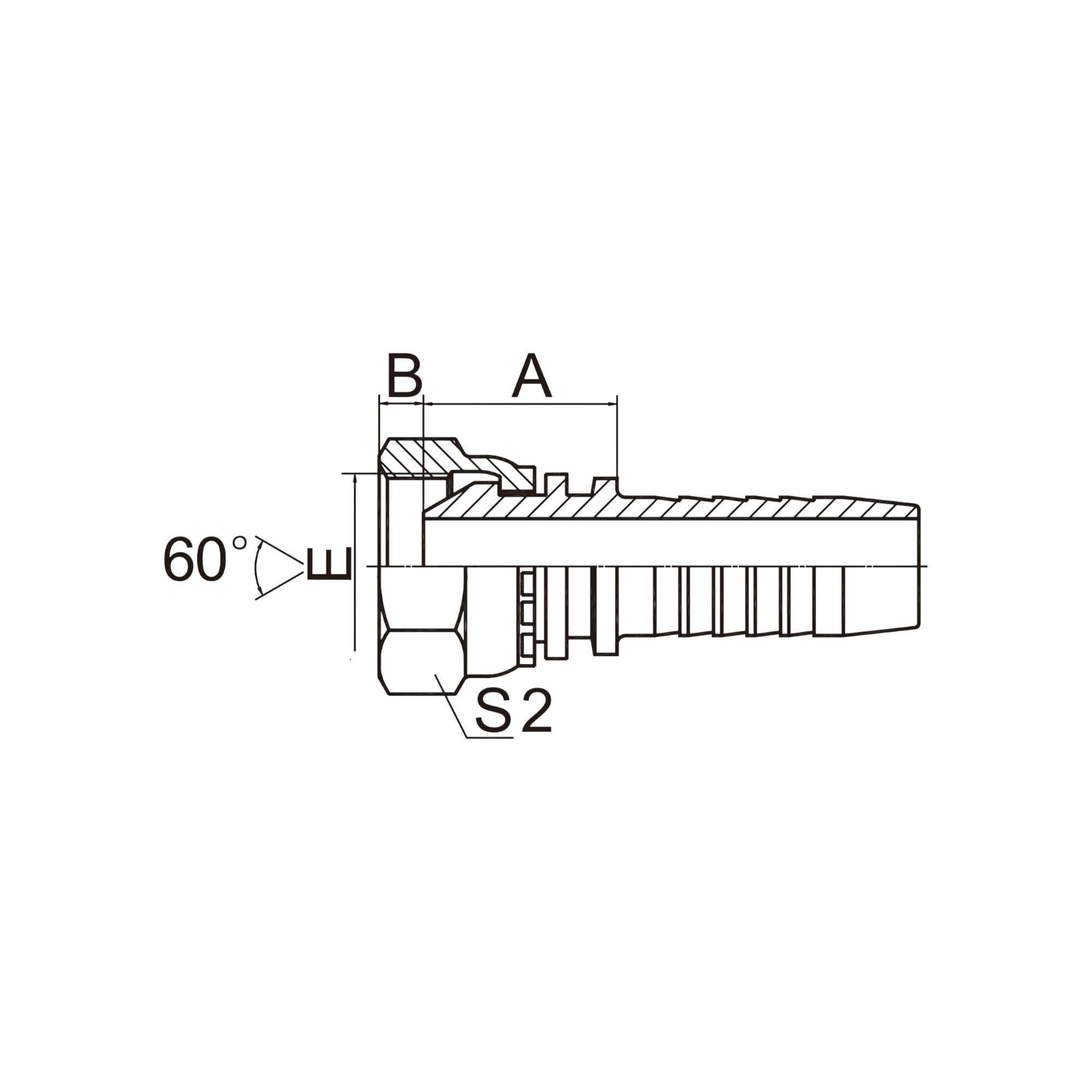 美制NPSM内螺纹60°外锥面  21611-XX-XX