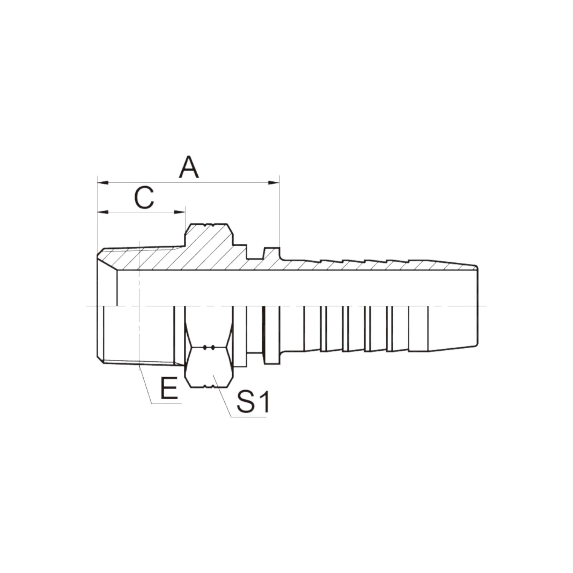 布锥管外螺纹   15611-XX-XX