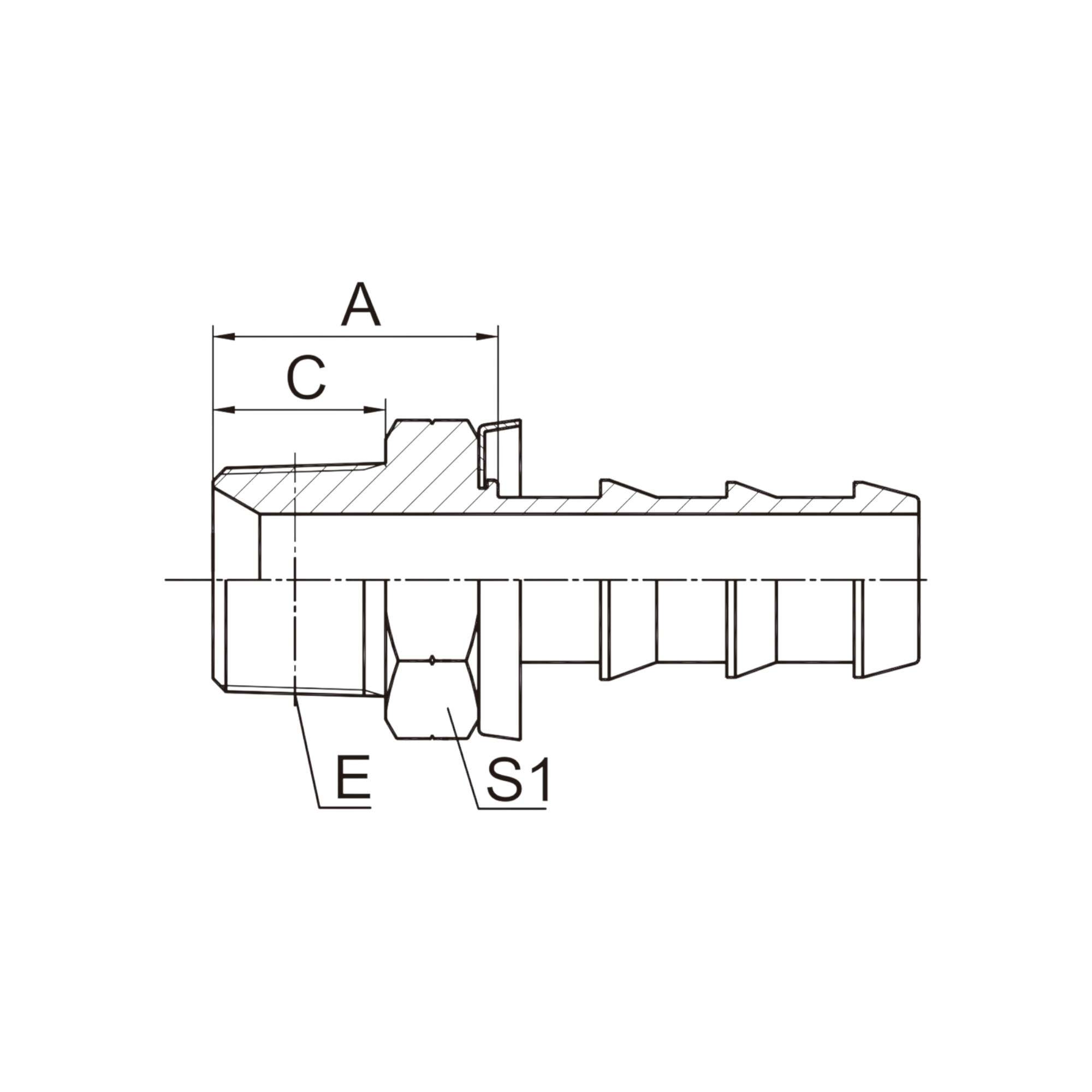 布锥管外螺纹  15610-XX-XX