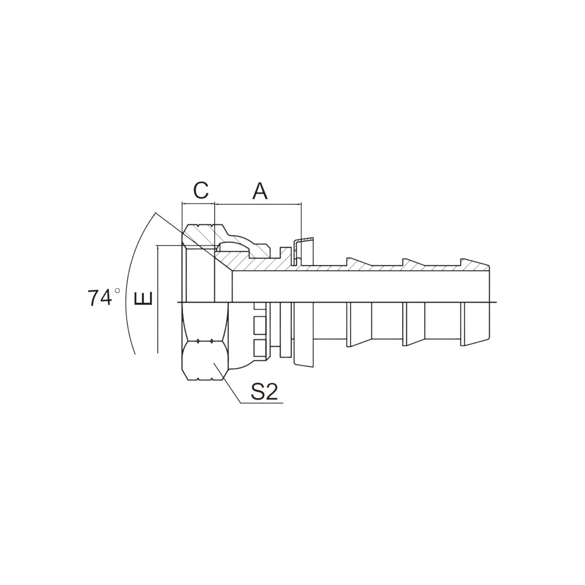 美制JIC内螺纹74°内锥面  26710-XX-XX