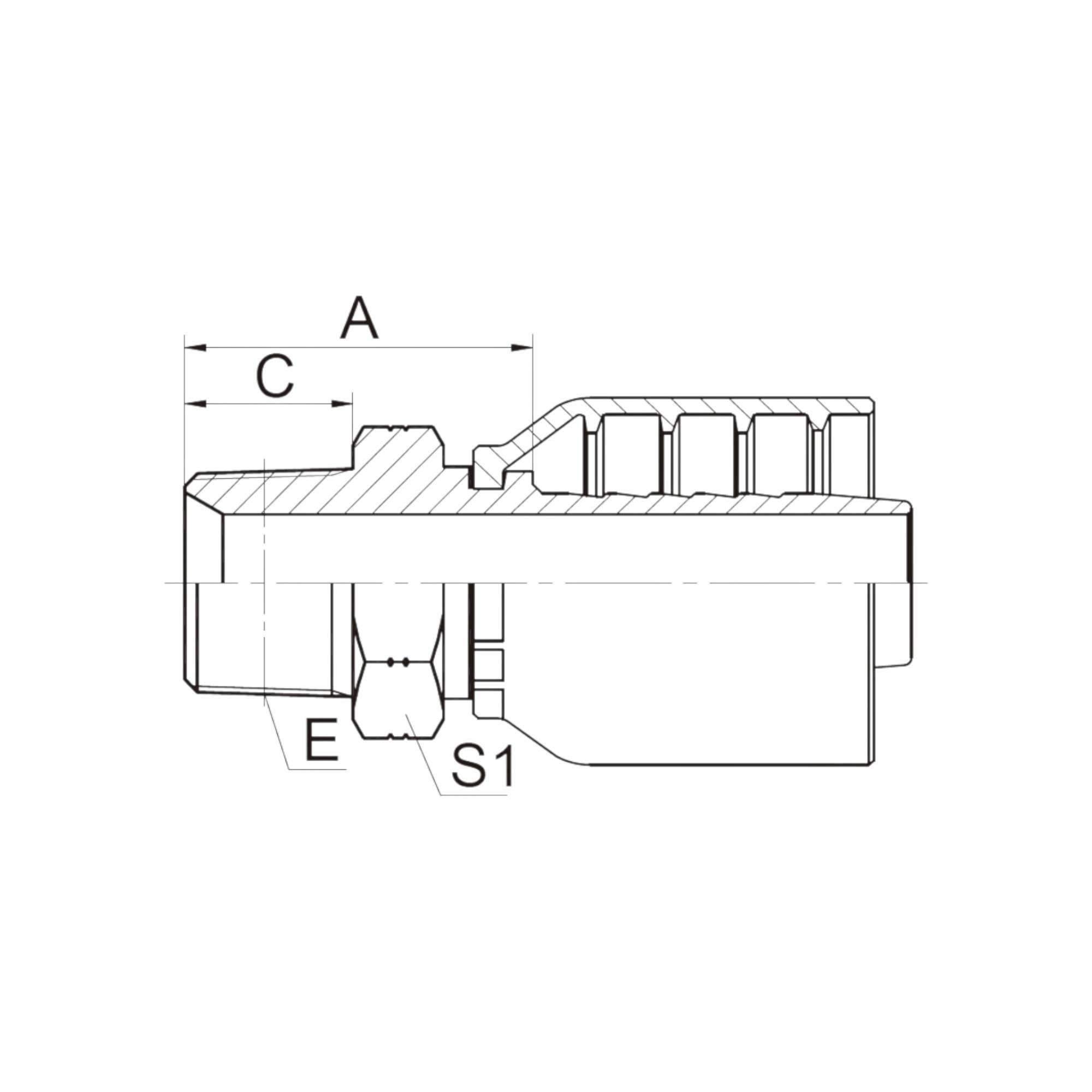 15611-RW  布锥外螺纹