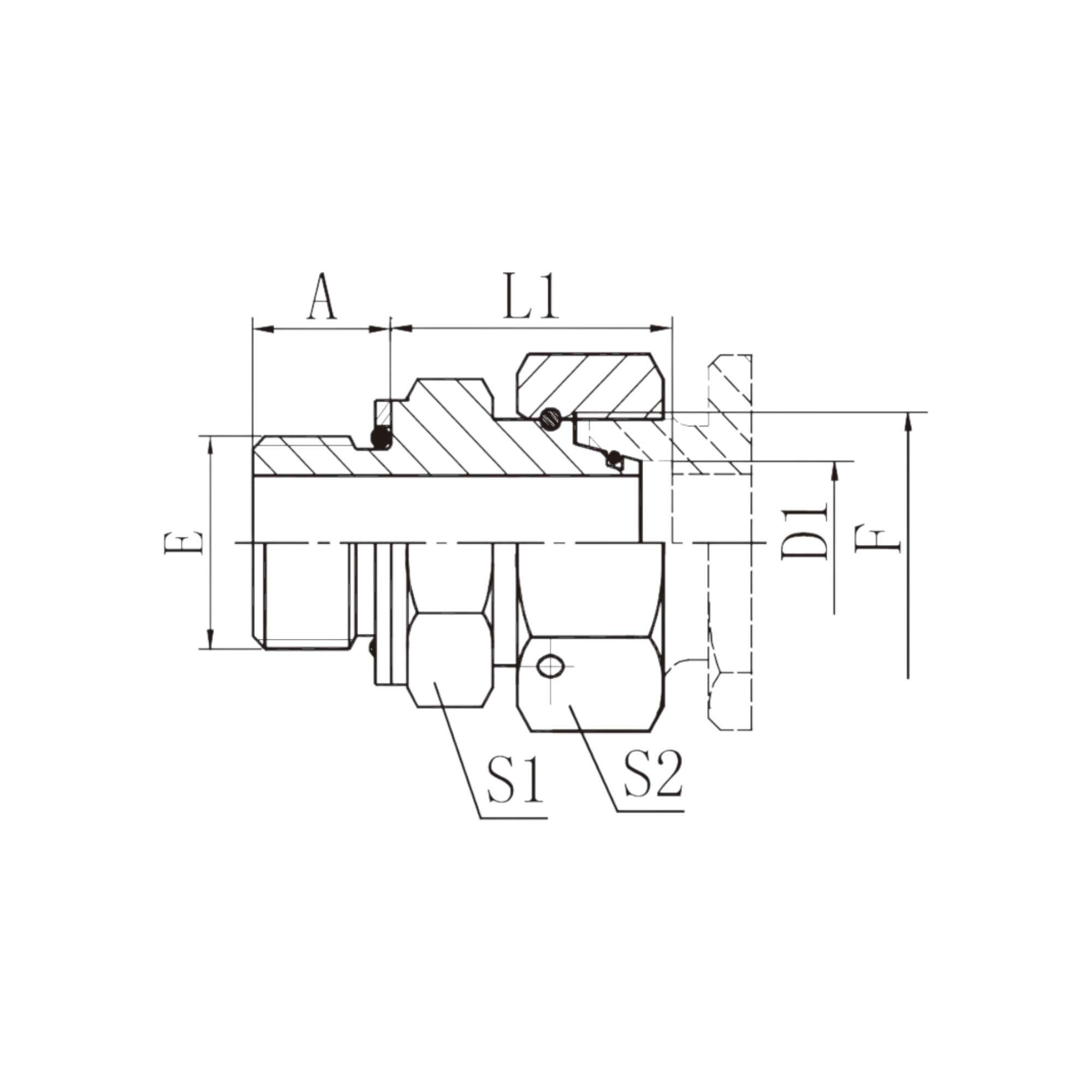 英管螺纹O形圈密封柱端/ 公制内螺纹24°锥 2GC-2GD