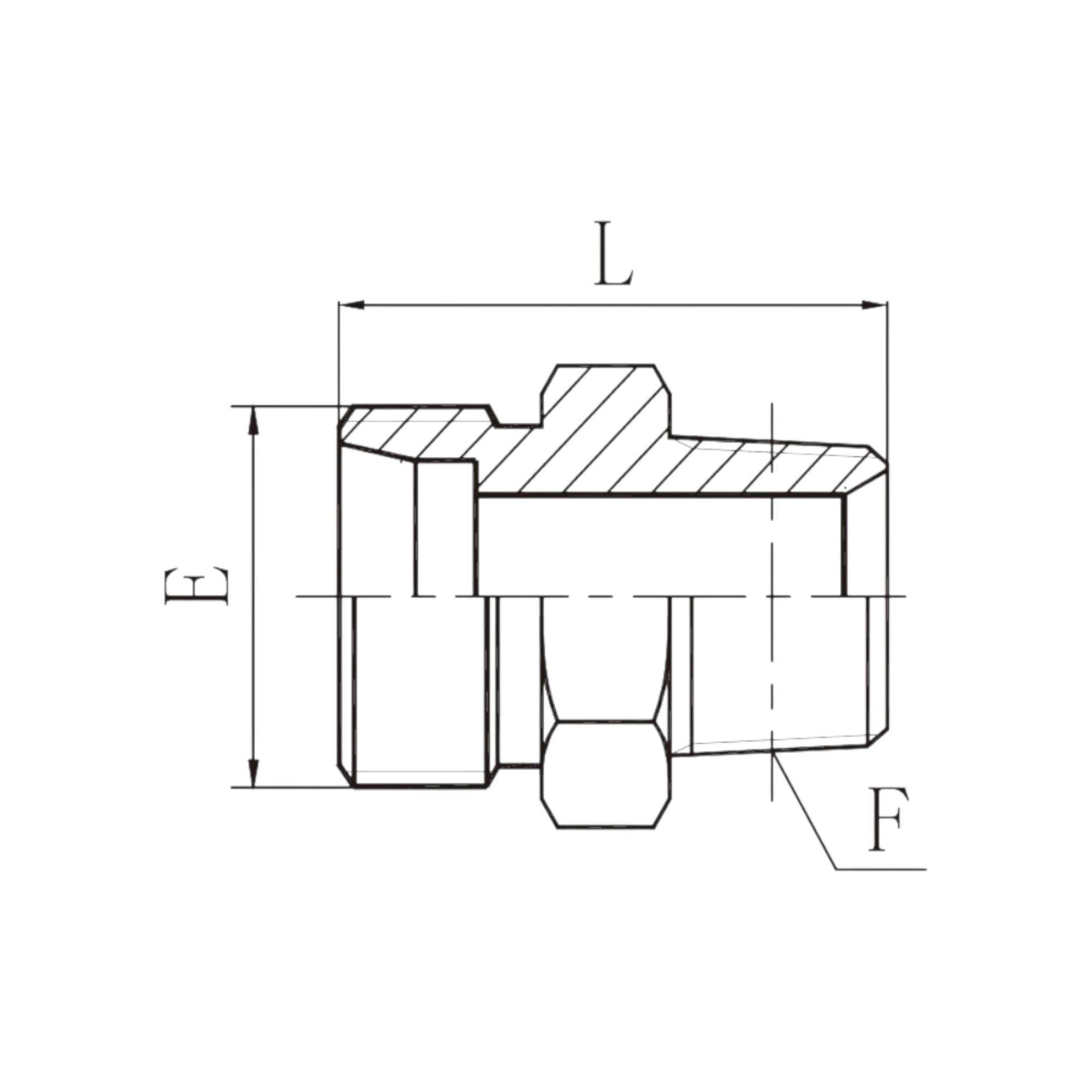 公制外螺纹24°锥/ 英锥管外螺纹 1CT-1DT