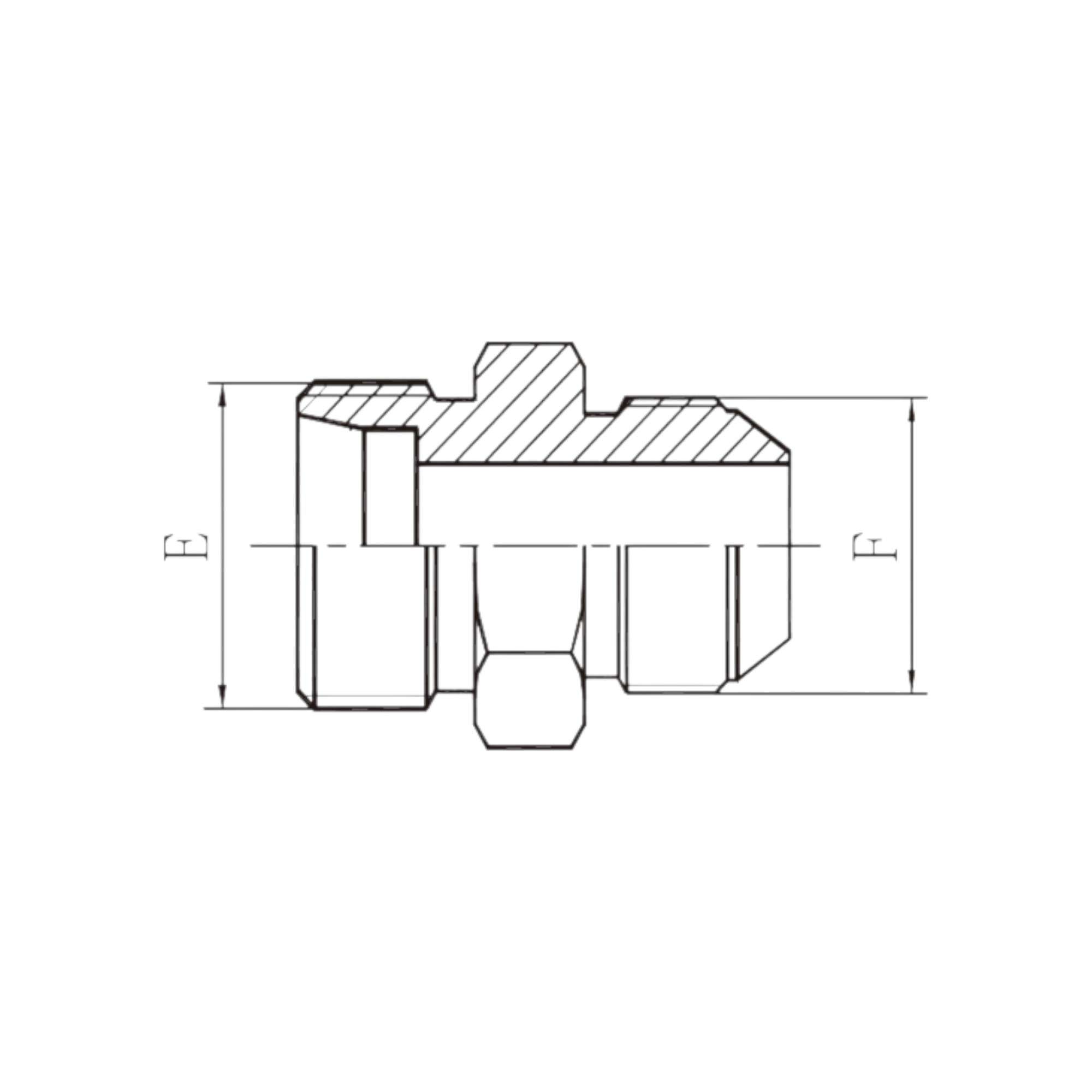 公制外螺纹24°锥/ 美制JIC74°锥密封  1CJ-1DJ