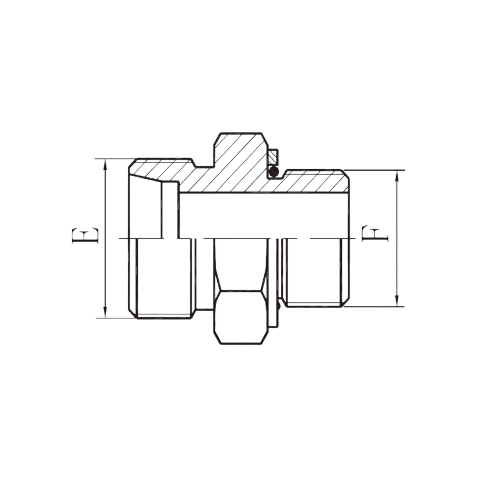公制外螺纹24°锥/ 公制外螺纹O形圈密封  1CH-1DH