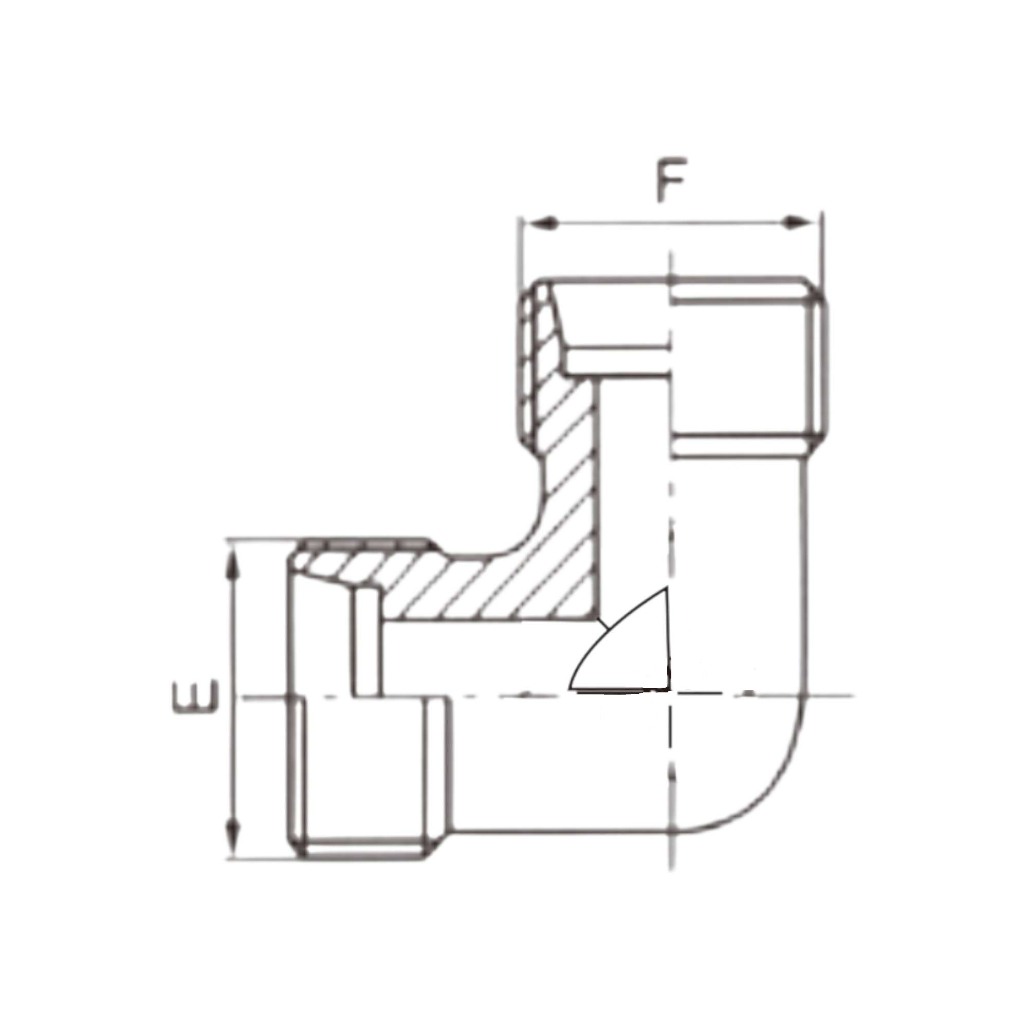 公制外螺纹 24° 锥 90° 弯 1C9-1D9