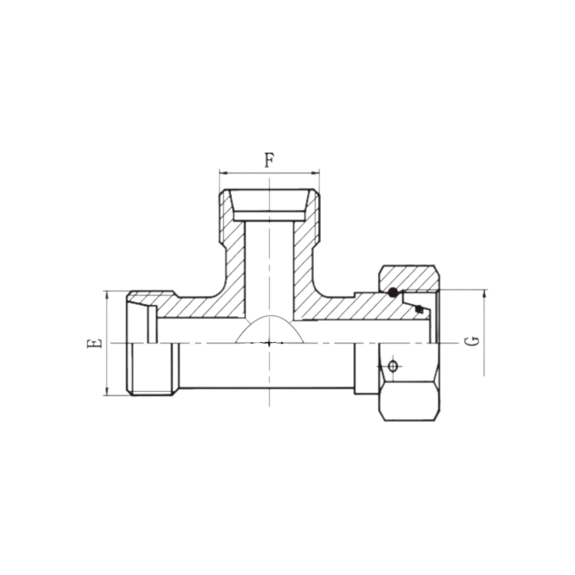 右端内螺纹三通接头 CC-CD