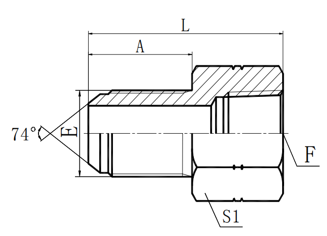 美制JIC外螺纹过板接头/布锥管内螺纹  5JN-BH