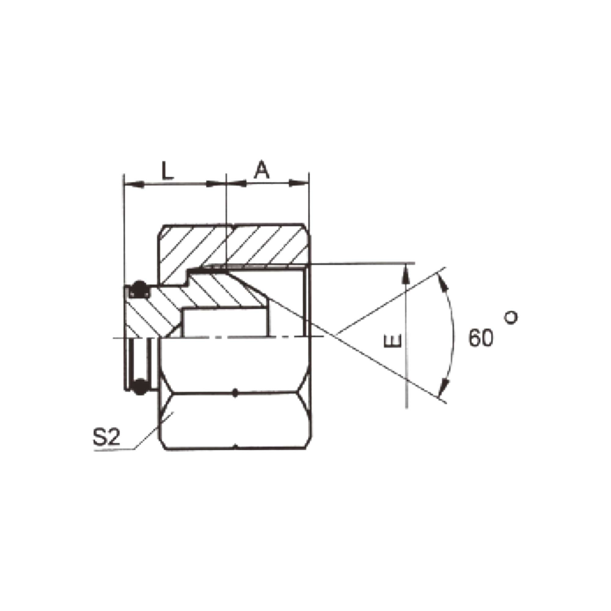 英管内螺纹60°外锥堵头  9B