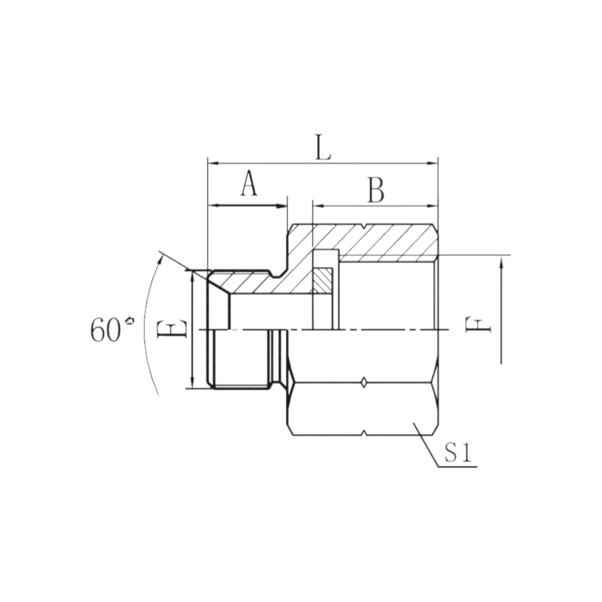 英管外螺纹60°内锥或六角端面用组合垫密封/英管内螺纹  5B