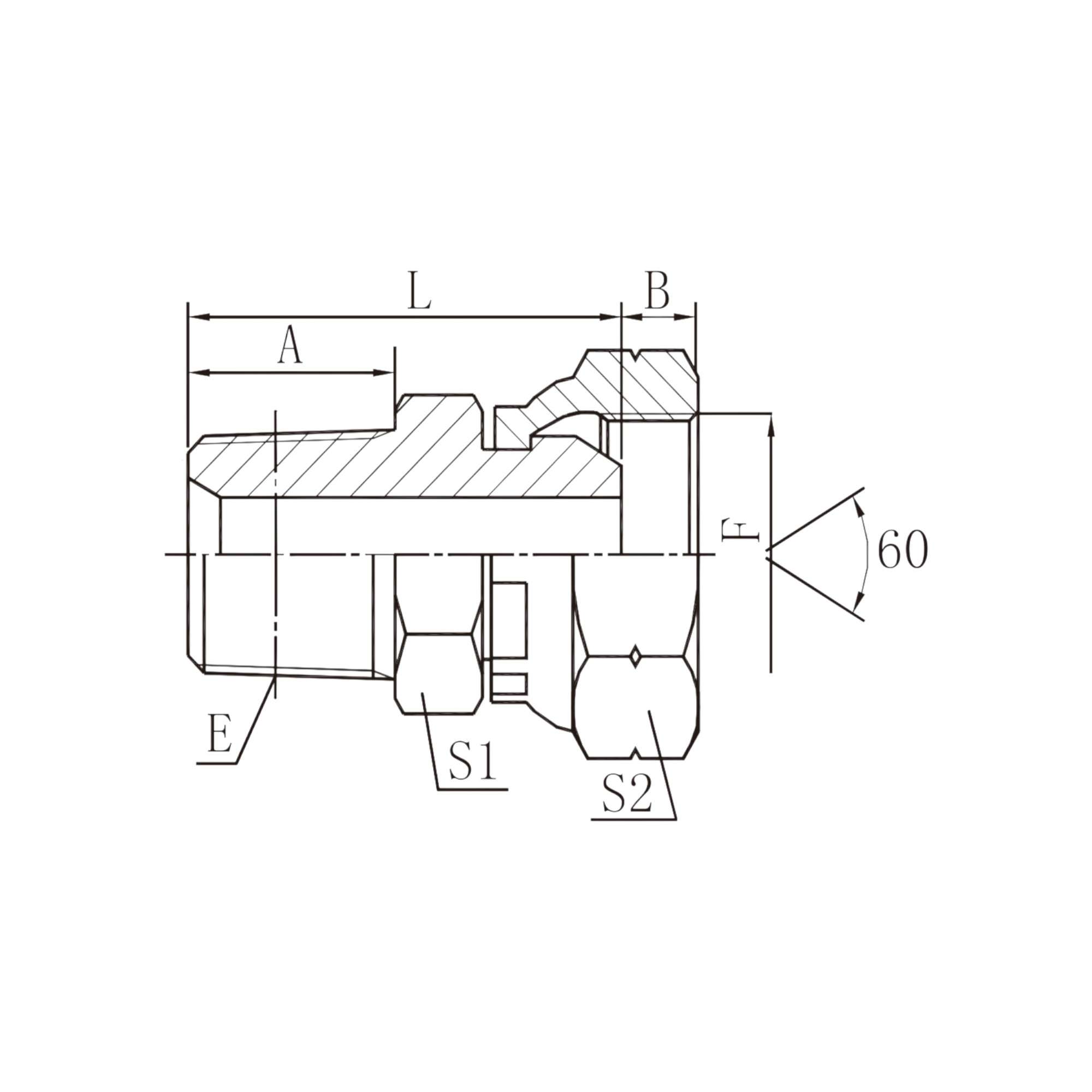 布锥管外螺纹/英管内螺纹60°外锥  2NB