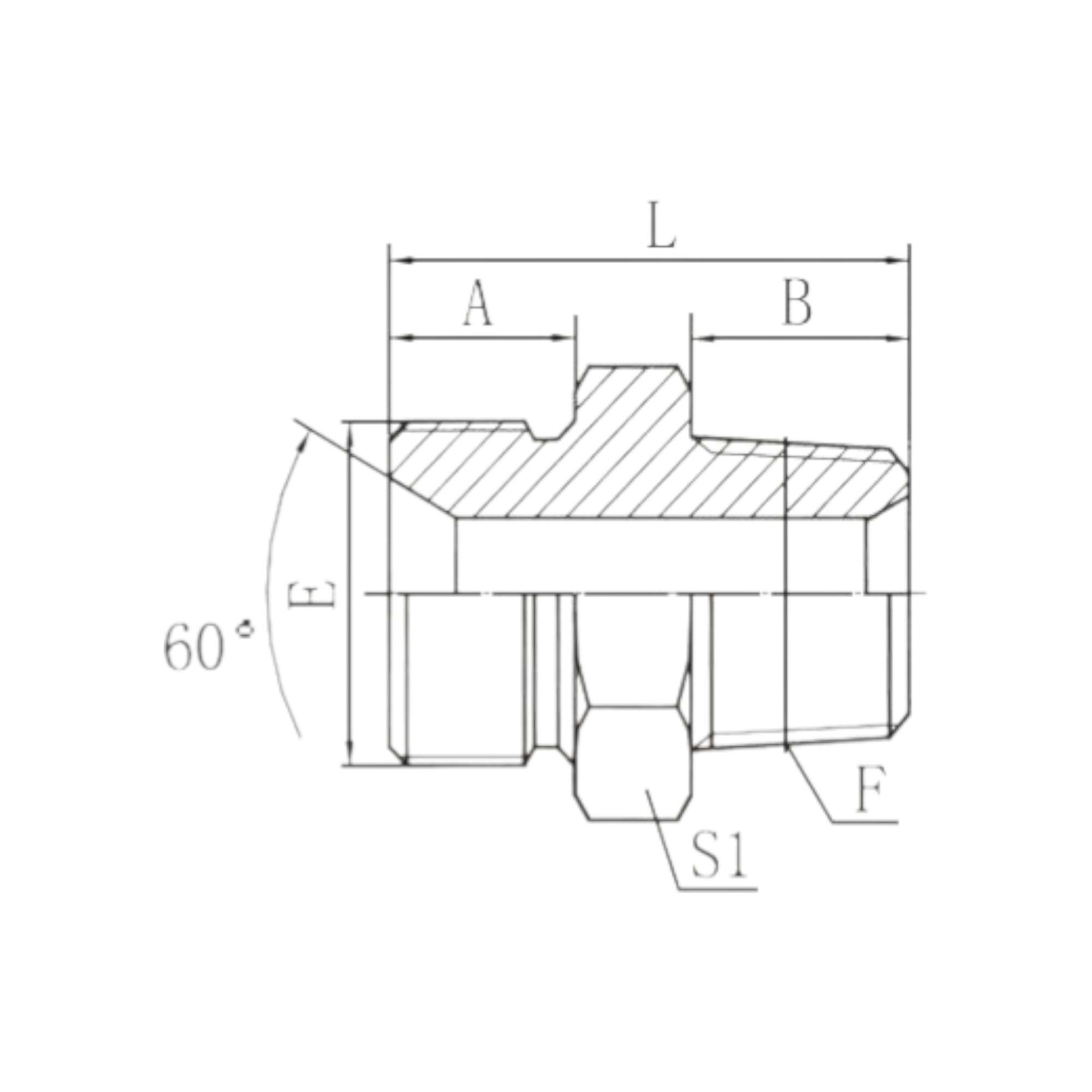 英管外螺纹60°内锥或六角端面用 组合垫密封/英锥管外螺纹  1BT-SP