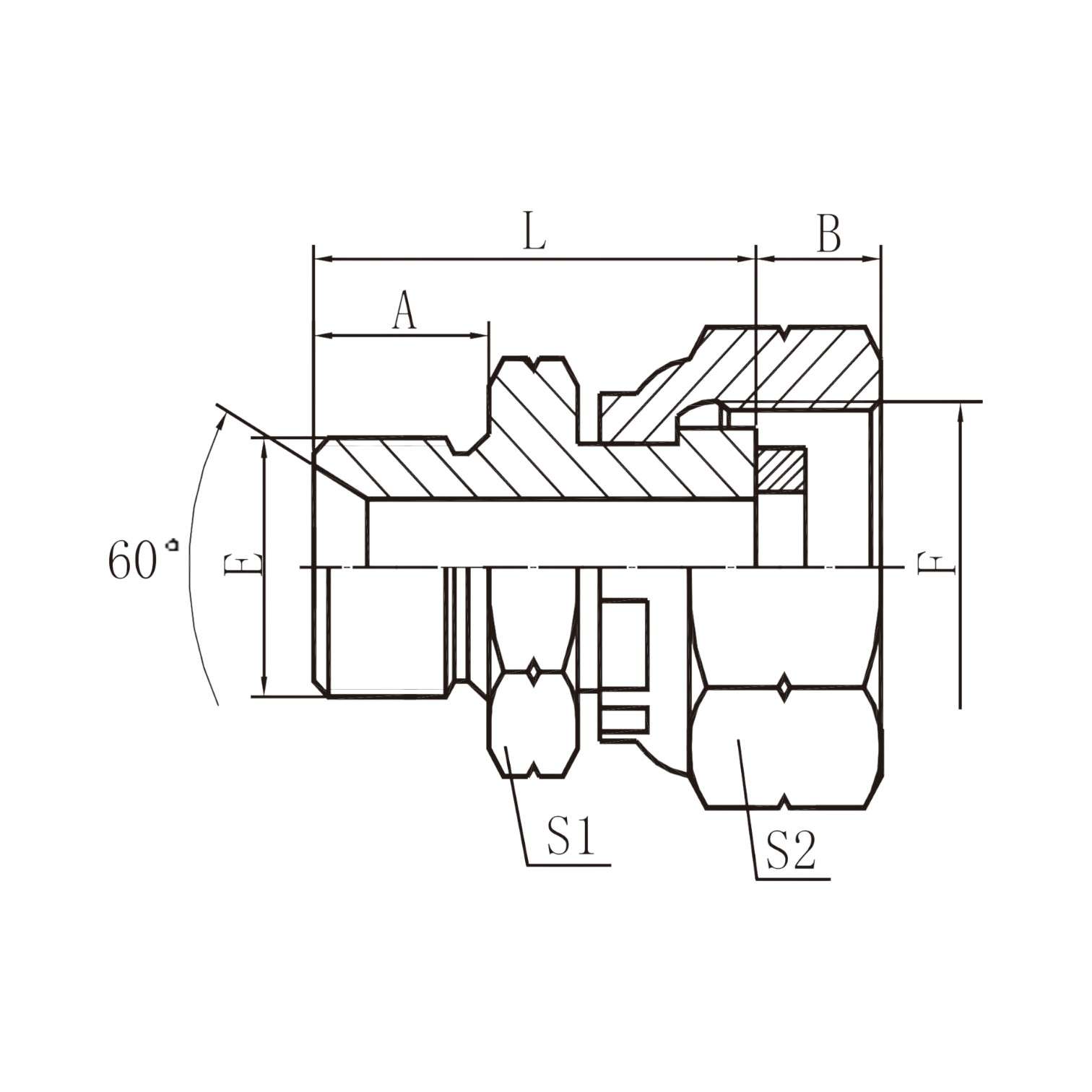 英管外螺纹O形圈/英管内螺纹60°外锥  2GB