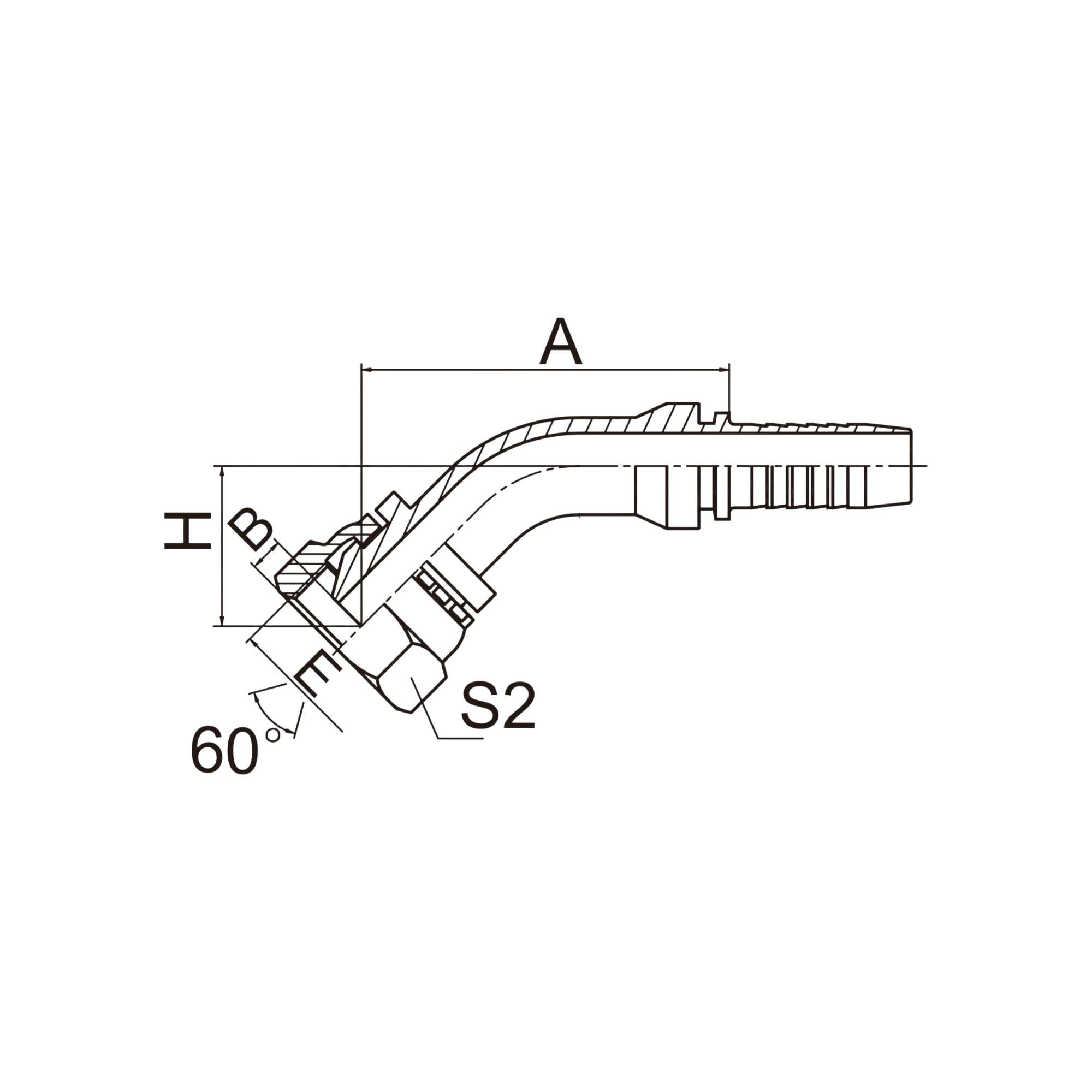 45°美制NPSM内螺纹60°外锥面 21641-XX-XX