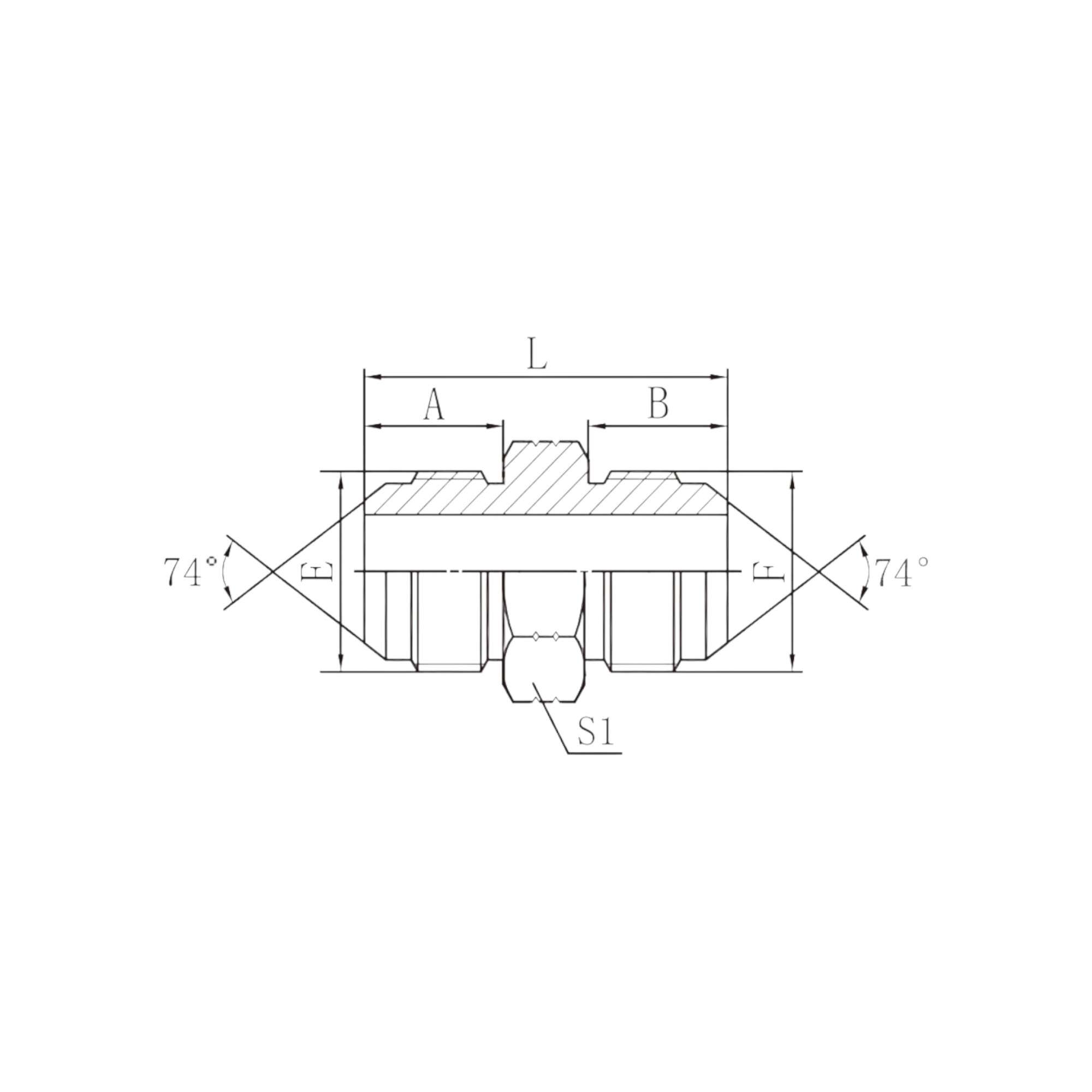 美制JIC外螺纹74°外锥  1J