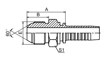 日本英制外螺纹60°锥面  19611-XX-XX