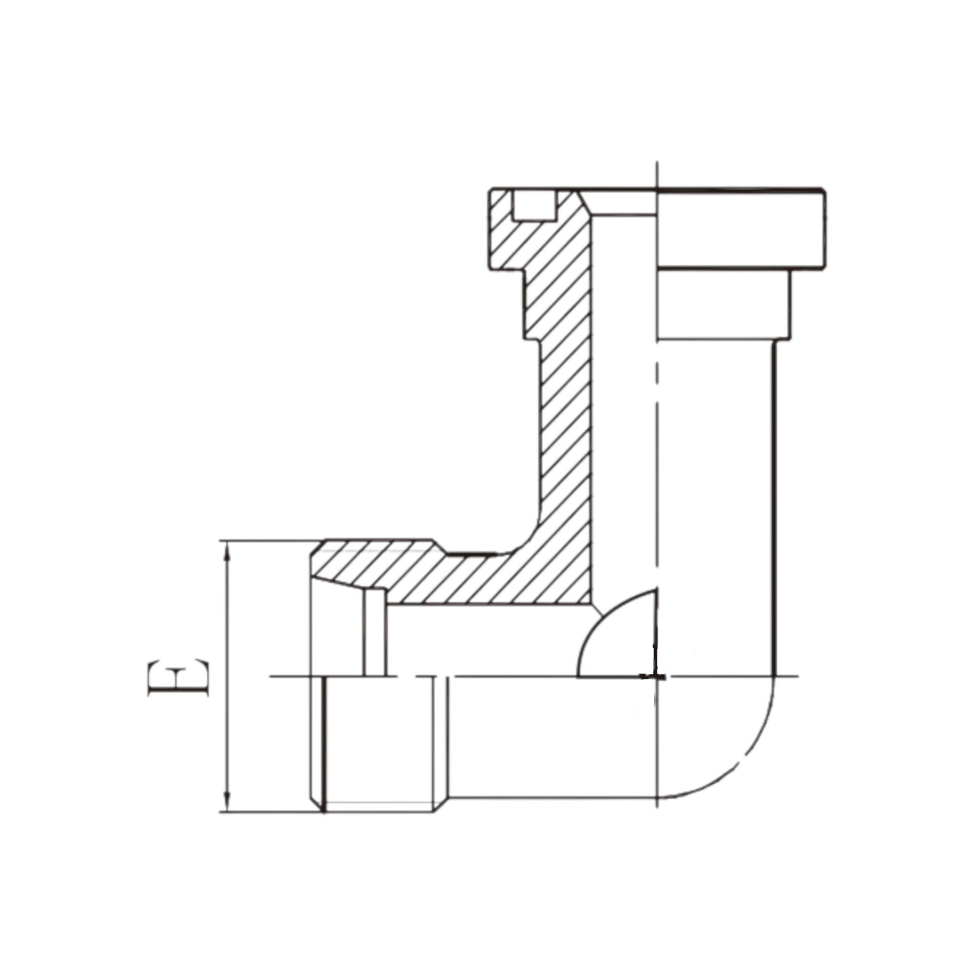 90°弯公制螺纹卡套式/重系列法兰ISO6162-2  1DS9