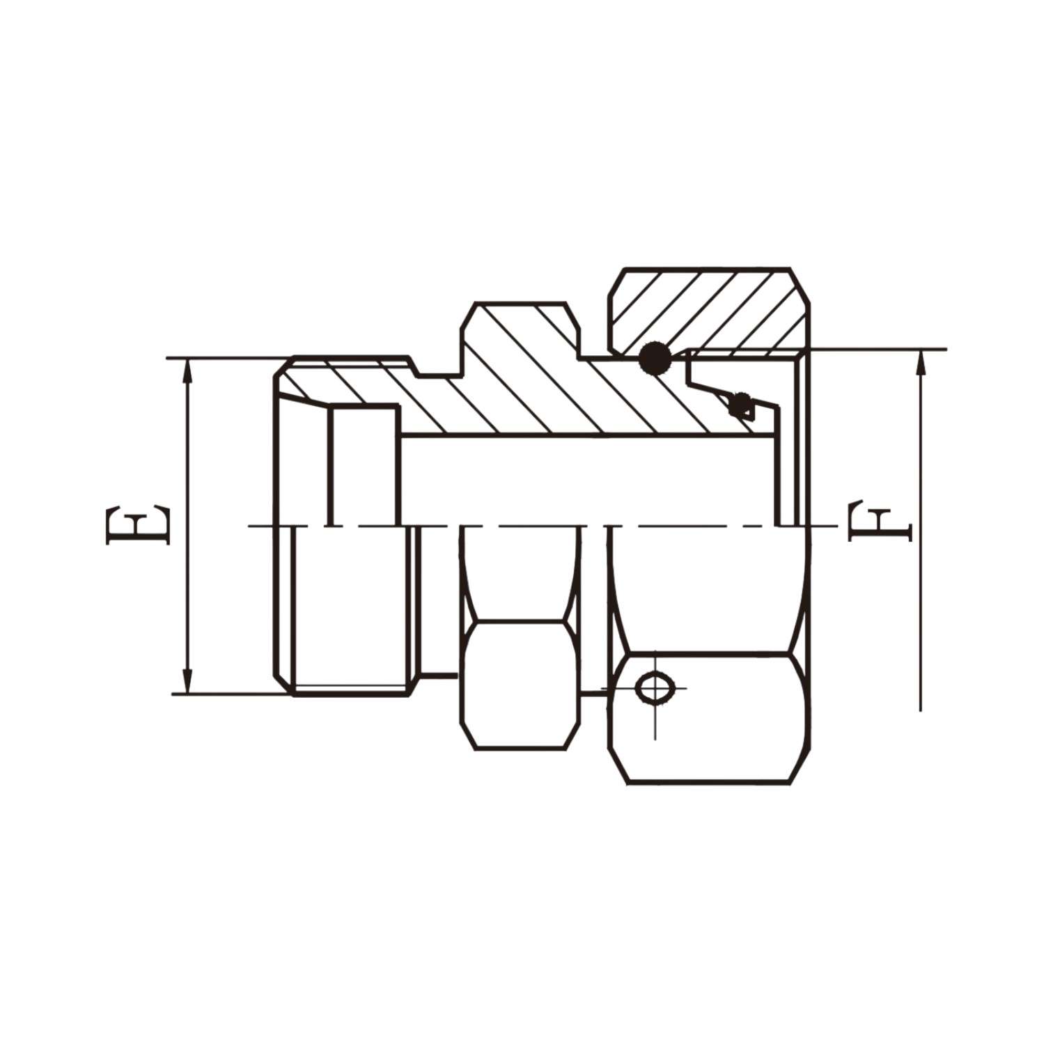 公制外螺纹24°锥/公制内螺纹24°锥 2D