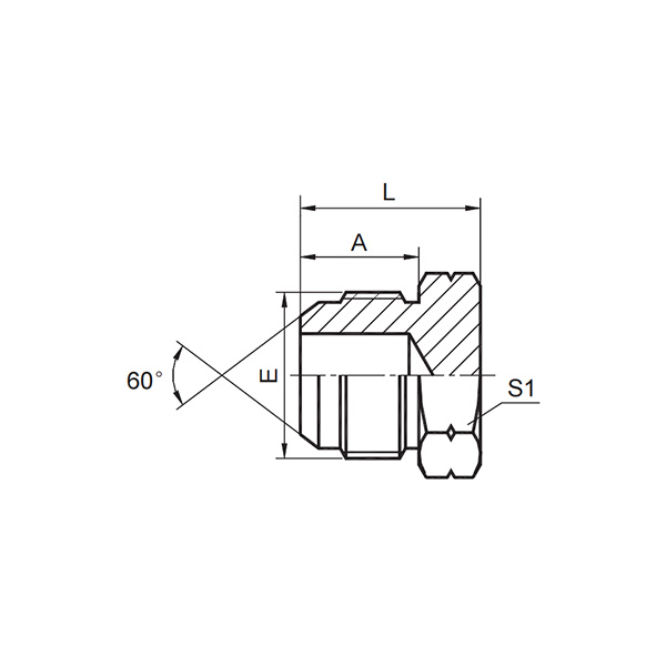 日本英管外螺纹60°外锥堵头  4S